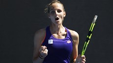 eská tenistka Kristýna Plíková se raduje z postupu do 3. kola Australian Open,