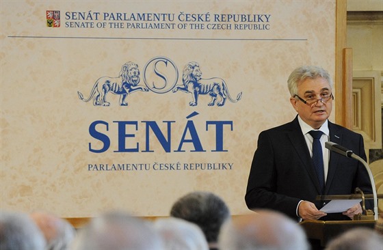 Pedseda Senátu Milan tch vystoupil 27. ledna na vzpomínkovém setkání pi...