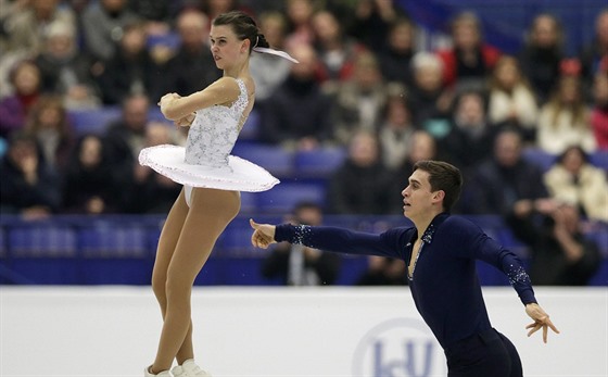 Anna Duková a Martin Bida pi volné jízd na mistrovství Evropy v Ostrav.