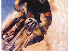 Plakát zvoucí na první motockylový závod, který se na brnnském výstaviti jel...