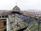 Probíhající rekonstrukce historické budovy Národního muzea (24.1.2017).