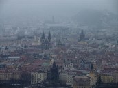 Smog nad Prahou (24.1.2017).