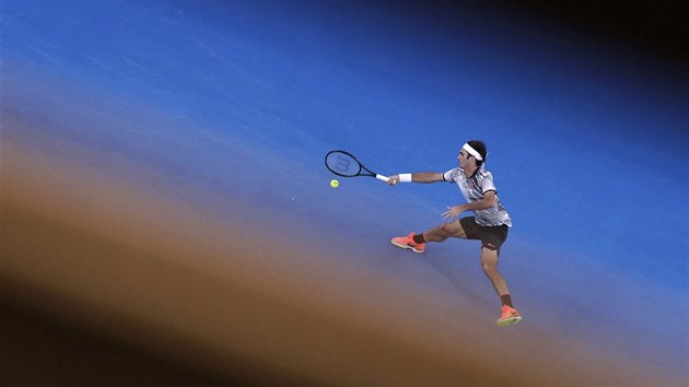 Zajmav zachycen vcarskho tenisty v semifinle Australian Open proti Wawrinkovi.
