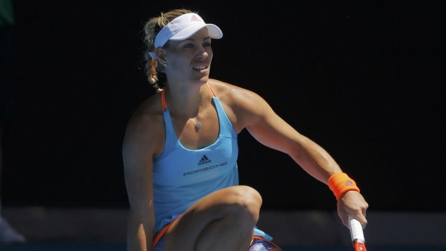 Angelique Kerberov v zpase 3. kola Australian Open proti Kristn Plkov (20.1.2017)