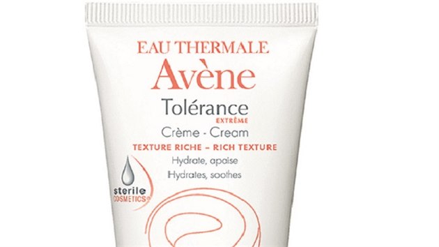 Hydratan emulze Avène Tolrance Extreme pro zklidnn citliv a pecitlivl pleti; ppravek obsahuje 0 % alkoholu, 0 % paraben a 0 % parfemace.
 Avène, 50 ml za 519 korun