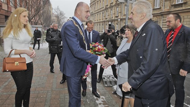 Nvtva prezidenta Miloe Zemana v Plzeskm kraji. (24. ledna 2017)