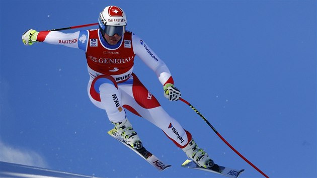 vcarsk lya Beat Feuz v superobm slalomu v Kitzbhelu.