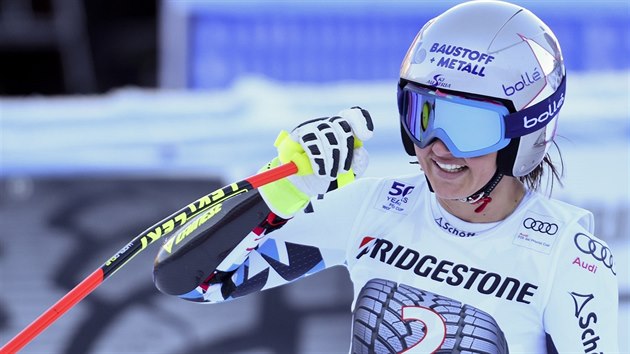Rakousk lyaka  Stephanie Venierov v cli superobho slalomu v Ga-Pa.