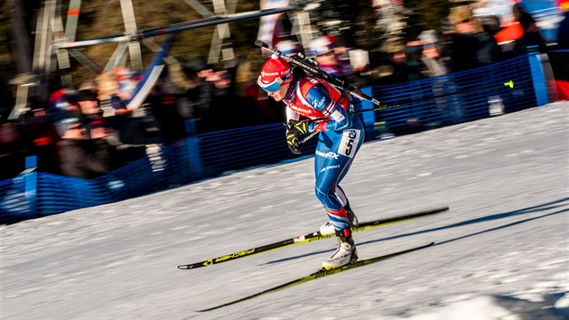 Veronika Vtkov na trati tafety v Anterselv