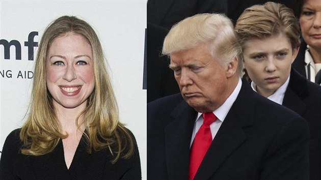 Chelsea Clintonov, Donald Trump a jeho syn Barron