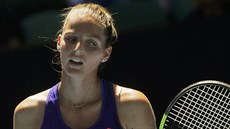 Kristýna Plíková v zápase 3. kola Australian Open proti Nmce Kerberové...