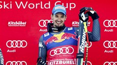 Dominik Paris slaví triumf ve slavném sjezdu v Kitzbühelu.