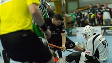 Momentka z florbalového duelu mezi Bohemians a Libercem (černá) Momentka z florbalového duelu mezi Bohemians a Libercem (černá)