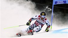 Marcel Hirscher na trati obřího slalomu v Garmisch-Partenkirchenu Marcel Hirscher na trati obřího slalomu v Garmisch-Partenkirchenu