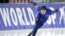 Americká rychlobruslařka Heather Bergsmaová v závodě na 1000 metrů na Světovém... Americká rychlobruslařka Heather Bergsmaová v závodě na 1000 metrů na Světovém...