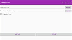 Aplikace Simple Unrar umí rozbalovat archívy ve formátu RAR..