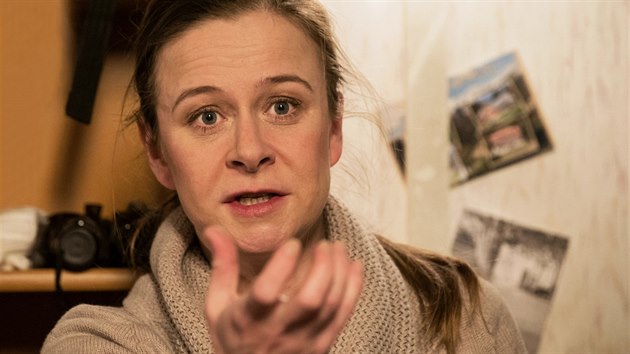 Petra Špalková při natáčení filmu Na krátko Petra Špalková při natáčení filmu Na krátko
