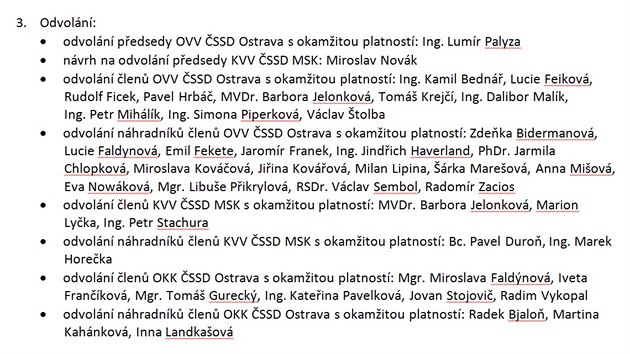 Program Okresn konference SSD konan 7. nora 2017 v Dom kultury msta Ostravy.