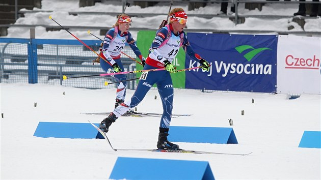 Markta Davidov (slo 41) ve sprintu na mistrovstv Evropy junior v biatlonu v Novm Mst na Morav.