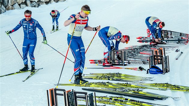 Momentka z trninku ped mistrovstvm svta v Hochfilzenu