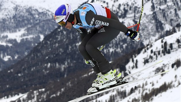 Alexis Pinturault na trati superobho slalomu ve Svatm Moici