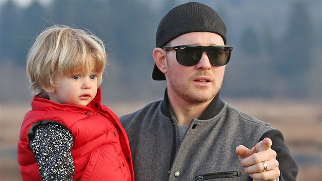 Michael Bublé a jeho syn Noah (Burnaby, 28. prosince 2015)