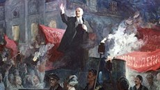 Lenin pijídí do Petrohradu. Obraz V. Ljubimova.