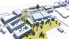 Vizualizace územní studie pardubického přednádraží. Před nádražím je nový... Vizualizace územní studie pardubického přednádraží. Před nádražím je nový...