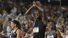 DOMÁCÍ ROZLUKA. Sprinter Usain Bolt pedminulý víkend pi závodu doma v jamajském Kingstonu. 