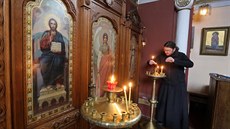 Vzácný ikonostas v pravoslavném kostele sv. Olgy ve Frantikových Lázních je...