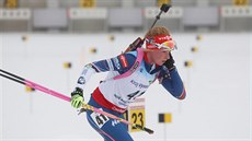 Markéta Davidová odjíždí ze střelnice ve sprintu na mistrovství Evropy juniorů... Markéta Davidová odjíždí ze střelnice ve sprintu na mistrovství Evropy juniorů...