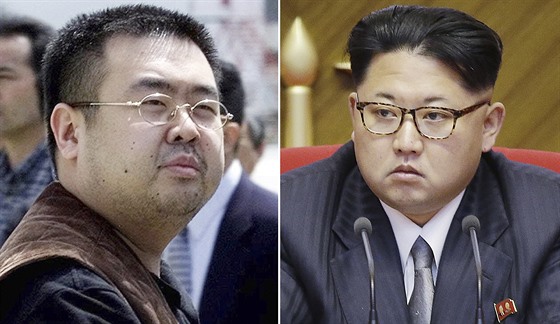 Severokorejský vdce Kim ong-un (vpravo) a jeho bratr Kim ong-nam.