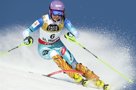 eská lyaka árka Strachová ve slalomu na mistrovství svta ve Svatém Moici.