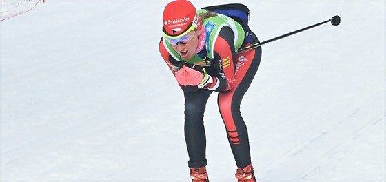 eská bkyn na lyích Kateina Smutná na trati Jizerské padesátky.