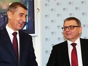 Ministr financí Andrej Babiš a ministr zahraničí Lubomír Zaorálek na konferenci... Ministr financí Andrej Babiš a ministr zahraničí Lubomír Zaorálek na konferenci...