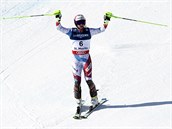 Luca Aerni js v cli kombinanho slalomu na mistrovstv svta ve Svatm...