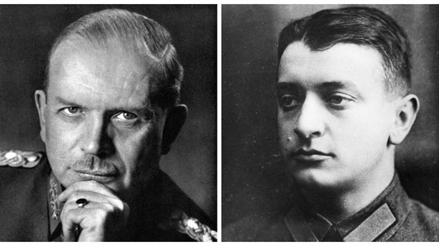 Heinz Guderian (vlevo) a Michail Nikolajevi Tuchaevskij byli vojenskmi mozky, kter rozpoznaly vznam motorizovanho boje.