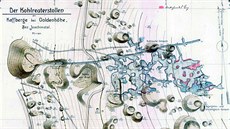 Mapa toly Kohlreuter na Zlatém Kopci u Boího Daru (asi 1921).