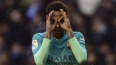 KUK. Barcelonský Neymar slaví gól na hiti Alavésu.
