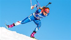 Gabriela Koukalová na trati sprintu na MS v Hochfilzenu. Gabriela Koukalová na trati sprintu na MS v Hochfilzenu.
