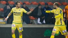 David Rozehnal (vlevo) se raduje z gólu. David Rozehnal (vlevo) se raduje z gólu.