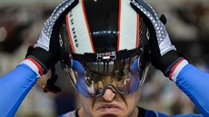Předstartovní soustředění v podání českého dráhového cyklisty Tomáše Bábka. Předstartovní soustředění v podání českého dráhového cyklisty Tomáše Bábka.