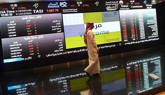 Saudskoarabská burza cenných papír Tadawul na snímku z prosince 2016.