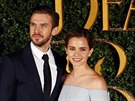Dan Stevens a Emma Watsonová na londýnském promítání filmu Kráska a zvíe