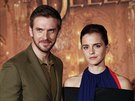 Dan Stevens a Emma Watsonová na pedstavení filmu Kráska a zvíe (Paí, 20....