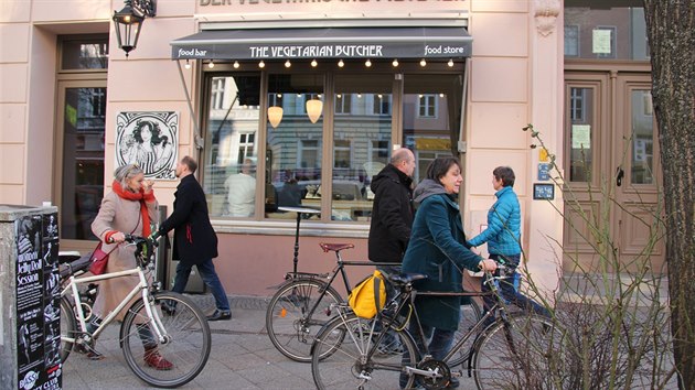 Vegetarinsk eznictv nedvno otevelo v berlnsk tvrti Kreuzberg.