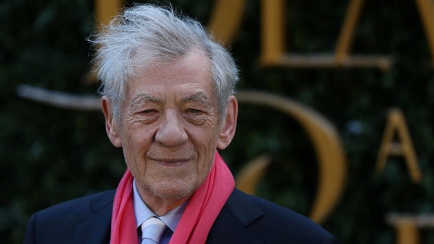 Ian McKellen na londnskm promtn filmu Krska a zve (2017)