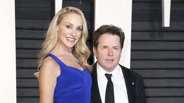 Michael J. Fox a jeho manelka Tracy Pollanov (Beverly Hills, 26. nora 2017)