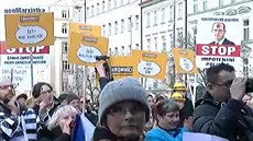 Protest živnostníků na Václavském náměstí. Protest živnostníků na Václavském náměstí.