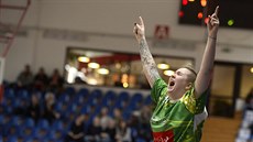 Marina Solopovová slaví postup KP Brno do finále Českého poháru. Marina Solopovová slaví postup KP Brno do finále Českého poháru.